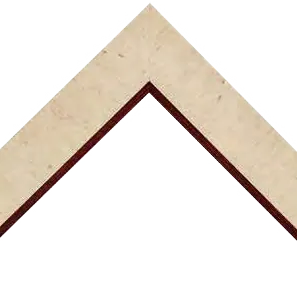 Esquina de la moldura ABC-01 de la colección ABC: yute crema con filo nogal, 4.6 cm de ancho